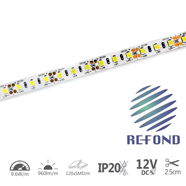 LED flex. pás 12V DC 9.6W/m neutrálna biela IP20 PRO LED