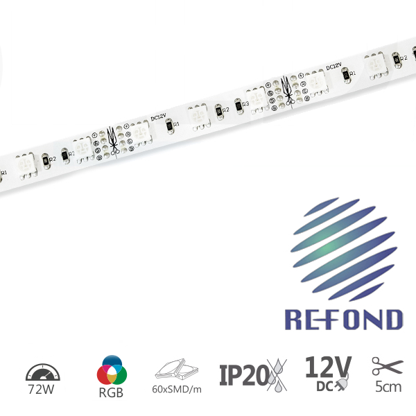 LED flex. pás 12V DC 14.4W/m RGB IP20 PRO LED