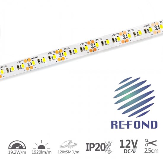LED flex. pás 12V DC 19.2W/m studená biela IP20 PRO LED - Kliknutím na obrázok zatvorte -