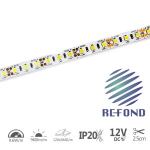 LED flex. pás 12V DC 9.6W/m teplá biela IP20 PRO LED