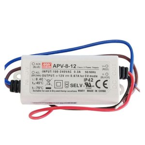 LED napájaci zdroj APV - 12V 8W 0.67A IP42