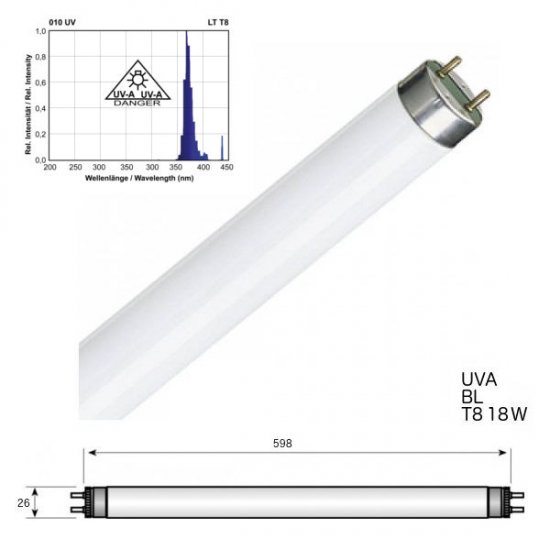 LT 18W/BL Black Light UVA G13 ultrafialová T8 žiarivka - Kliknutím na obrázok zatvorte -