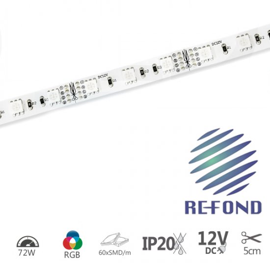LED flex. pás 12V DC 14.4W/m RGB IP20 PRO LED - Kliknutím na obrázok zatvorte -